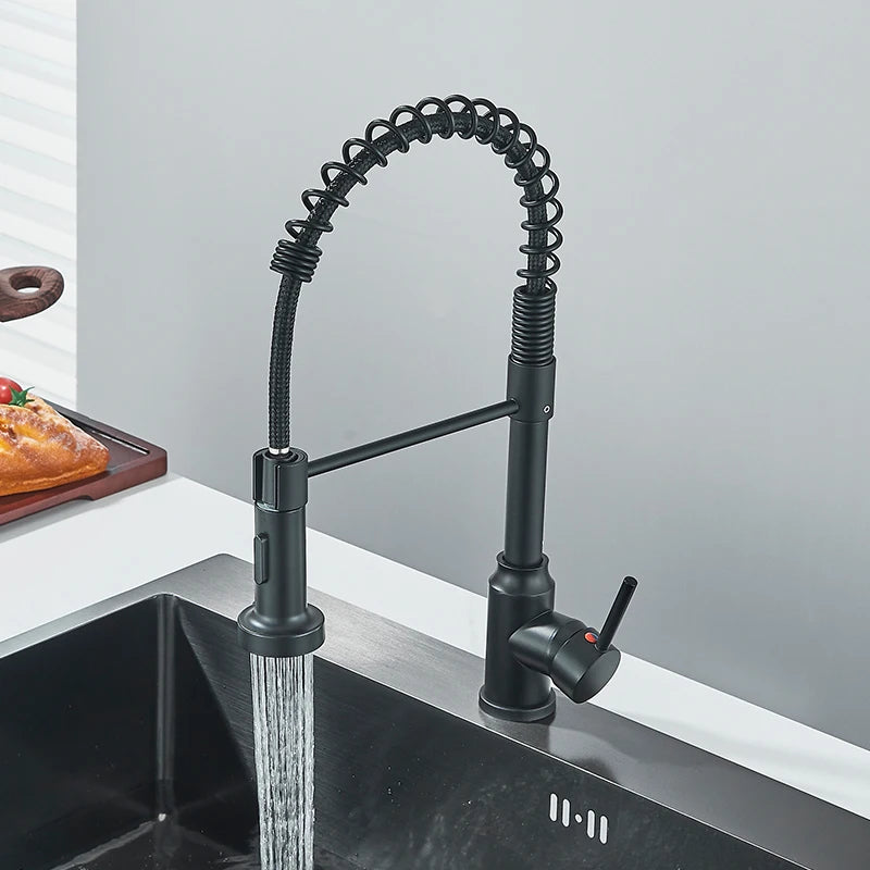 Pull Down Kitchen Faucet 360° Swivel Dual Function Tap