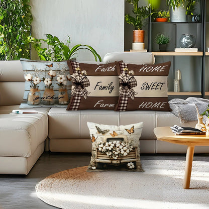 Throw Pillow Cover Cotton Print Cushion Cover 17.71" x 17.71" - Peach Skin Velvet - TPR Mall