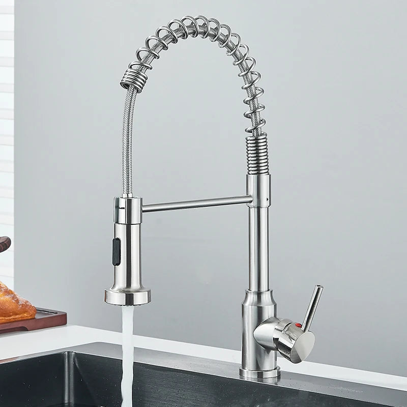 Pull Down Kitchen Faucet 360° Swivel Dual Function Tap