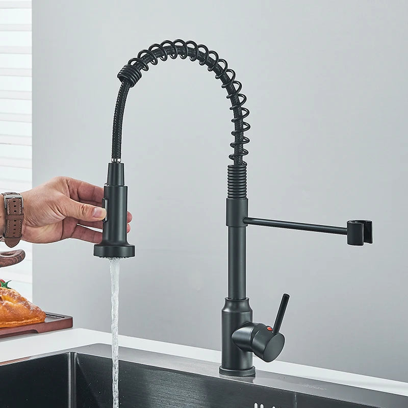 Pull Down Kitchen Faucet 360° Swivel Dual Function Tap