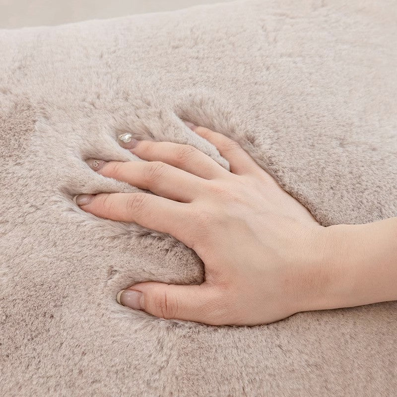 Faux Rabbit Fur Pillow Cover 17x17 inches - Ultra Soft & Plush - TPR Mall